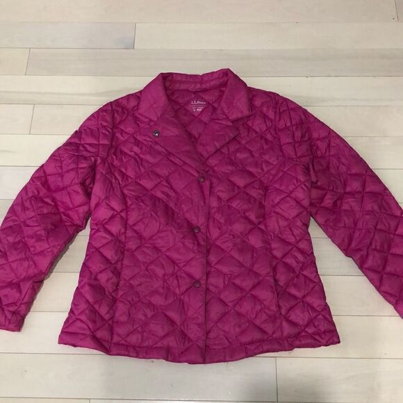 L.L. Bean Women's Pink Diamond Quilted Puffer Jacket Size M - Picture 1 of 4